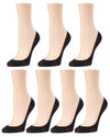 Women's 7 Pair Pack Nylon Mesh No Show Liner Socks : Color: Black