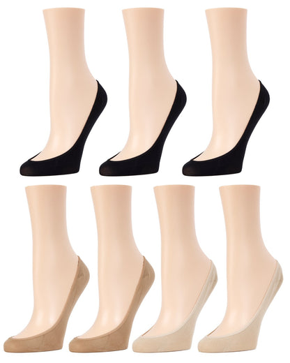Ballerina Micro Liner Socks 7-Pack : Color: Black/Tan/Nude