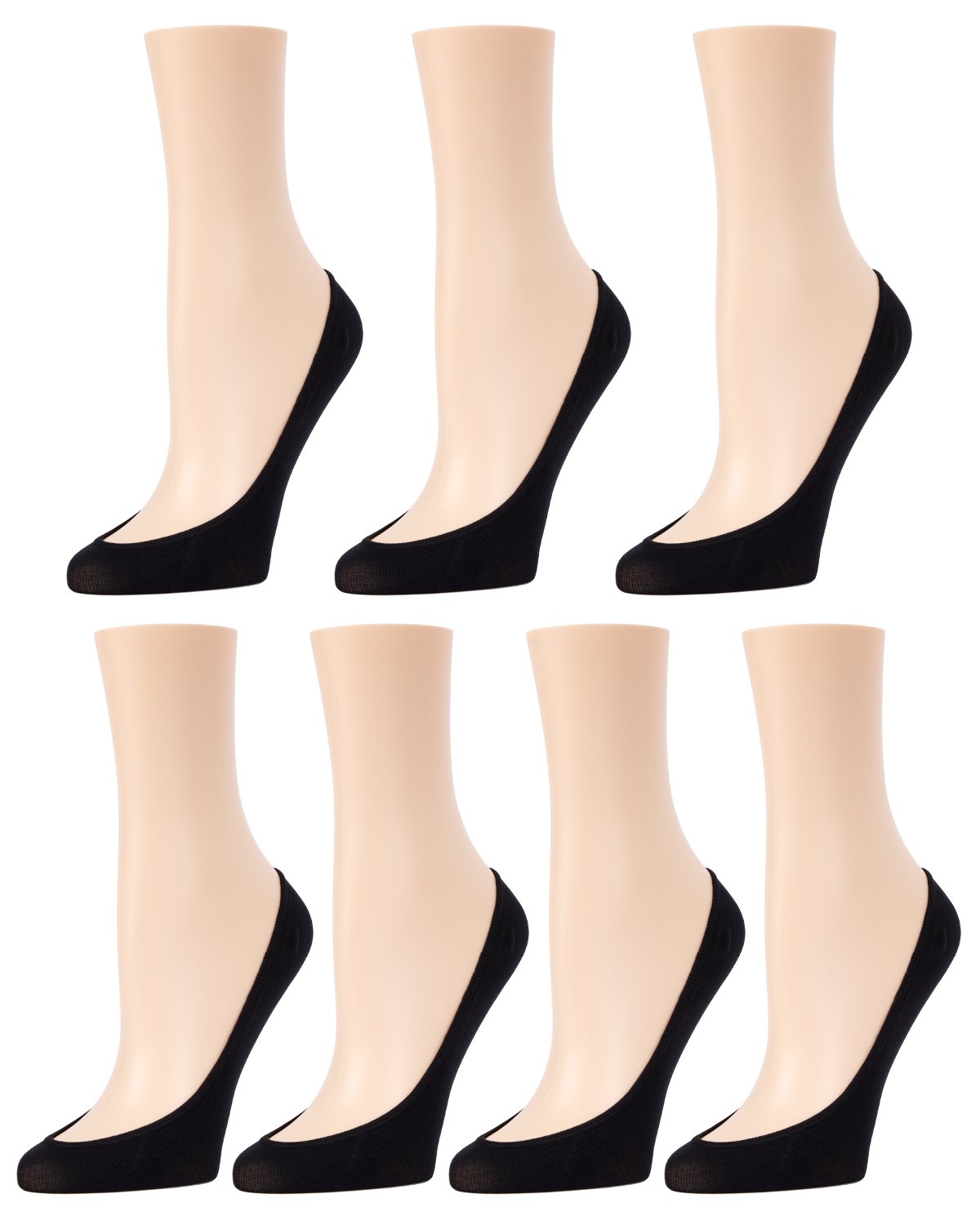 Ballerina Micro Liner Socks 7-Pack : Color: Black