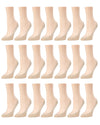 Women's 21 Pair Pack Ballerina No Show Microfiber Liner Socks : Color: Nude