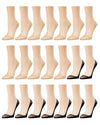 Sheer Top Cotton Sole Liner 21 Pack : Color: Nude/Black