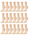 Sheer Top Cotton Sole Liner 21 Pack : Color: Nude