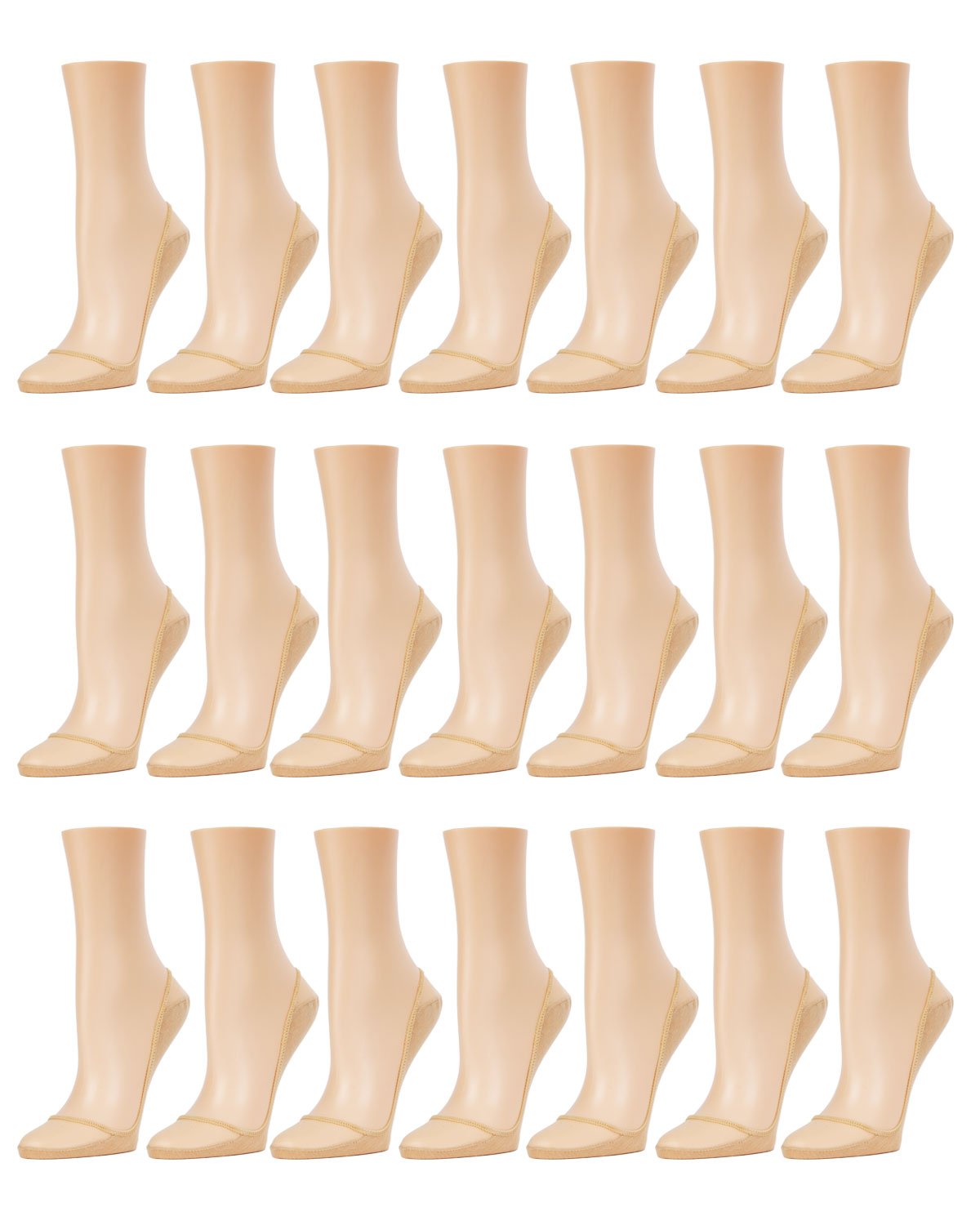 Sheer Top Cotton Sole Liner 21 Pack : Color: Nude