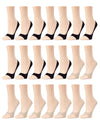 No-Show Micro Liner Open Toe 21 Pack : Color: Black/Nude
