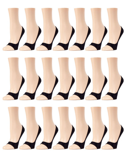 No-Show Micro Liner Open Toe 21 Pack : Color: Black