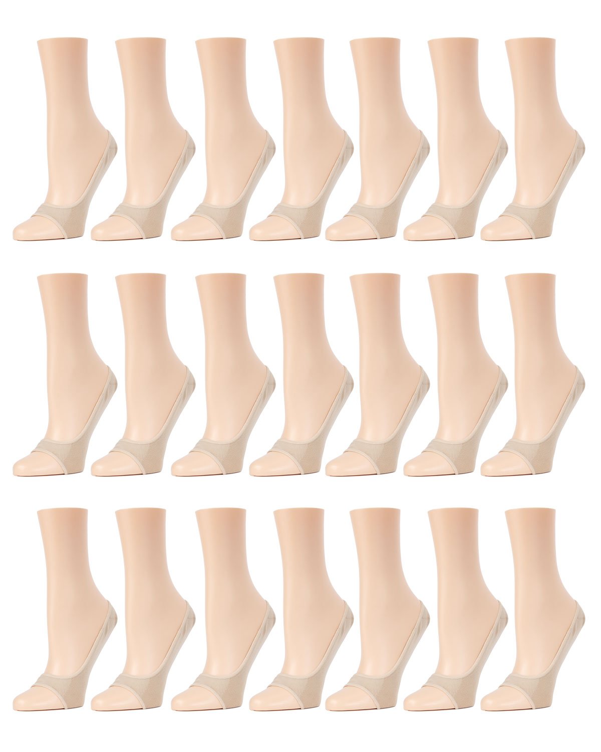 No-Show Micro Liner Open Toe 21 Pack : Color: Nude