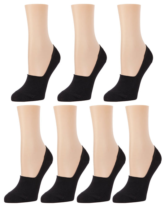 High-Cut Cotton Blend Sneaker Liner 7 Pack : Color: Black