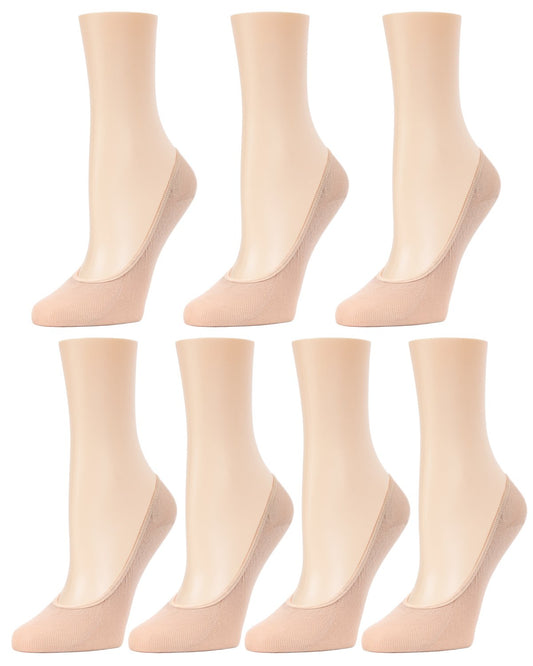 Fine Gauge Cotton Blend Seamless Liner 7 Pack : Color: Nude