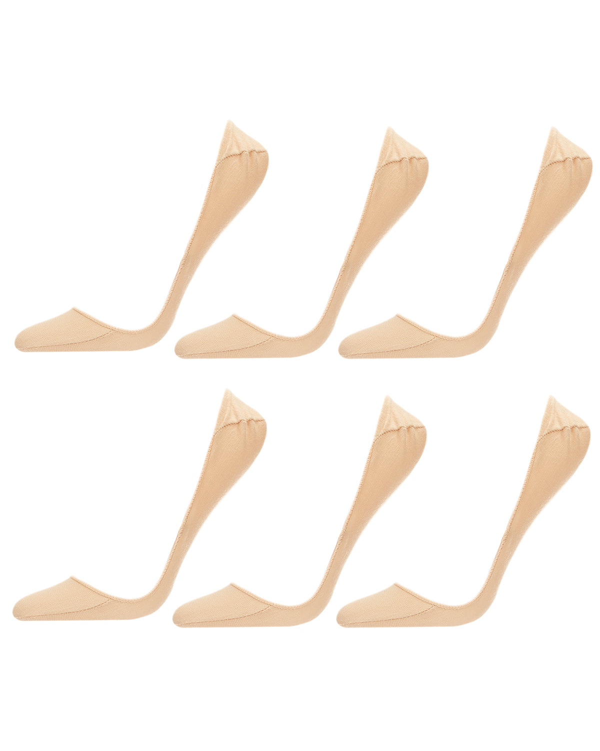 Closed Toe Stiletto Cotton Blend Shoe Liners 6 Pack : Color: Nude