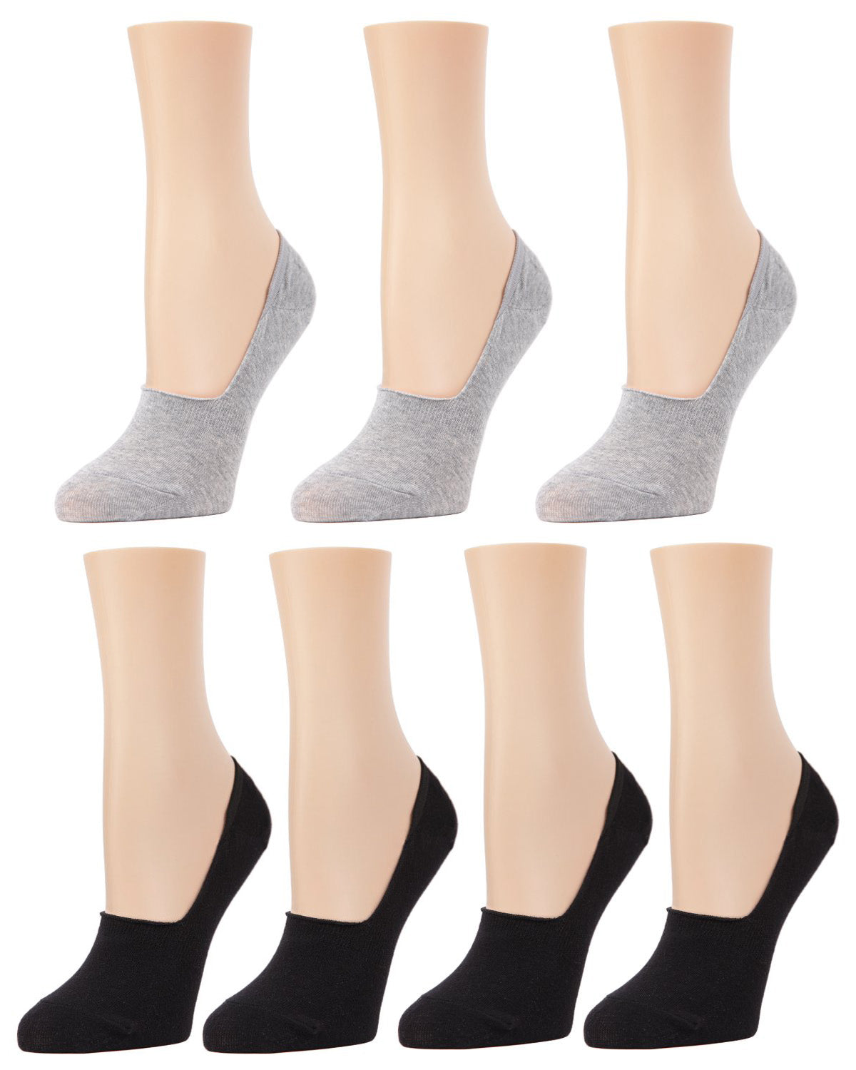 High-Cut Cotton Blend Sneaker Liner 7 Pack : Color: Black-Gray