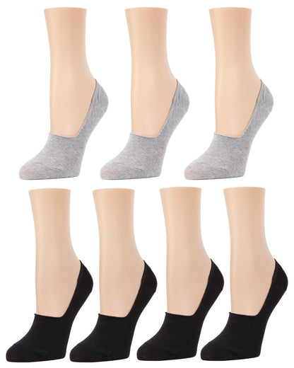 High-Cut Cotton Blend Sneaker Liner 7 Pack : Color: Black-Gray