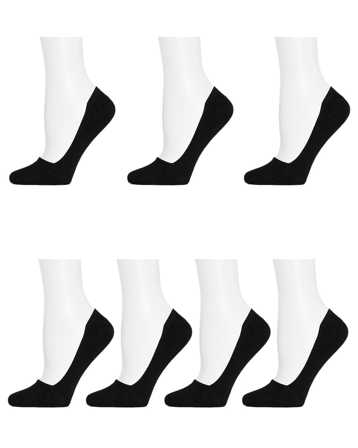 Mid-Cut Liner Cotton Blend Sock 7-Pack : Color: Black