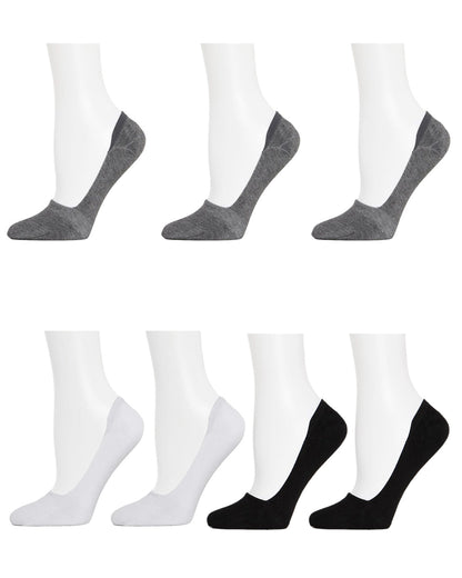 Mid-Cut Liner Cotton Blend Sock 7-Pack : Color: Gray-White-Black