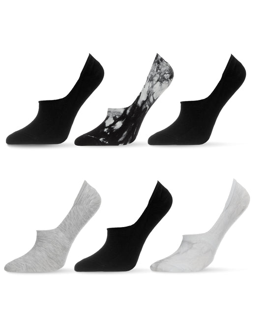 Tie Dye Highcut Liner Sock 6 Pair Pack : Color: Black