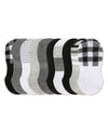 Women's 10 Pair Pack Buffalo Plaid High-Cut Liner Socks : Color: Black