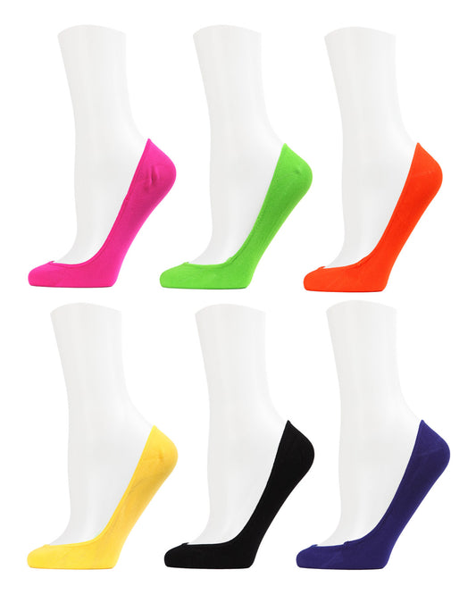 No-Show Microfiber Shoe Liners 6-Pack : Color: Black