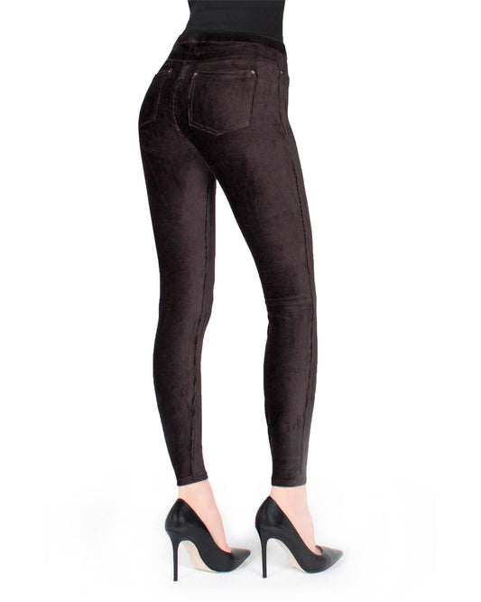 Thin-Rib Slim-Cut Stretch Corduroy Leggings : Color: Black