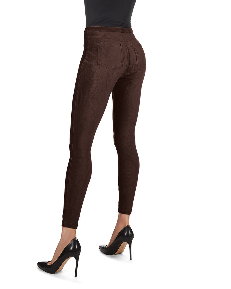 $195 Lysse Women's Brown Stretch Corduroy Leggings Casual Pants