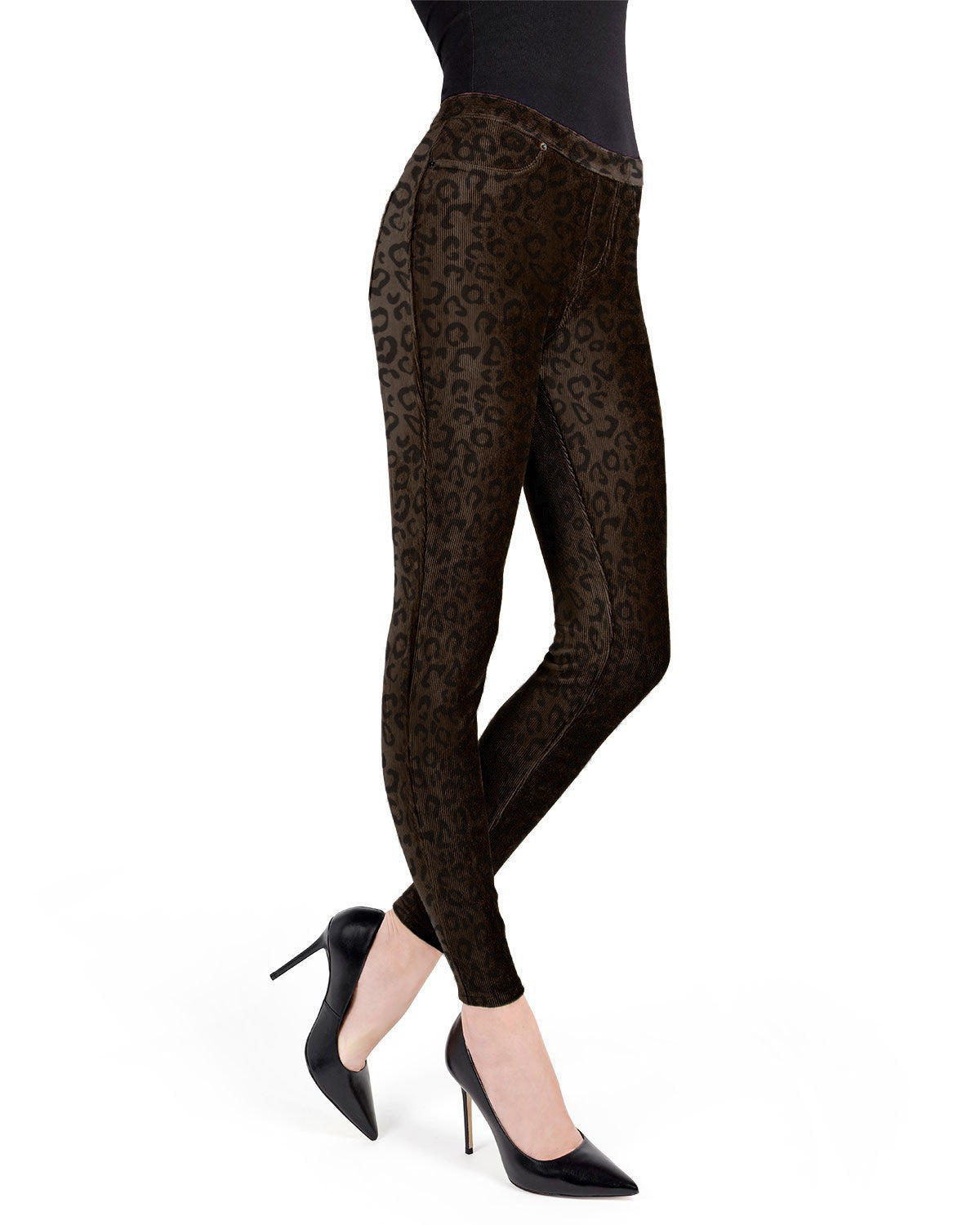 Soft Surroundings Leggings Womens Medium Animal Print Brown Black 2AB10  31x29