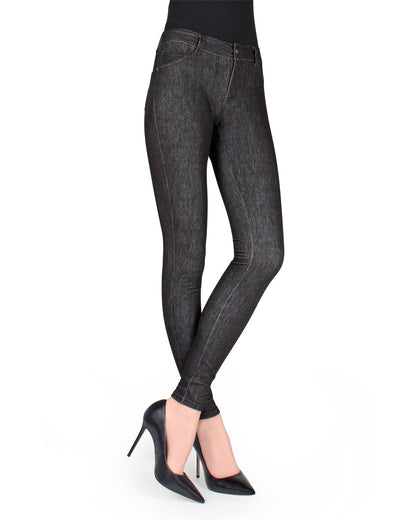 Unbottled Cotton Blend Denim Jean Leggings : Color: Black