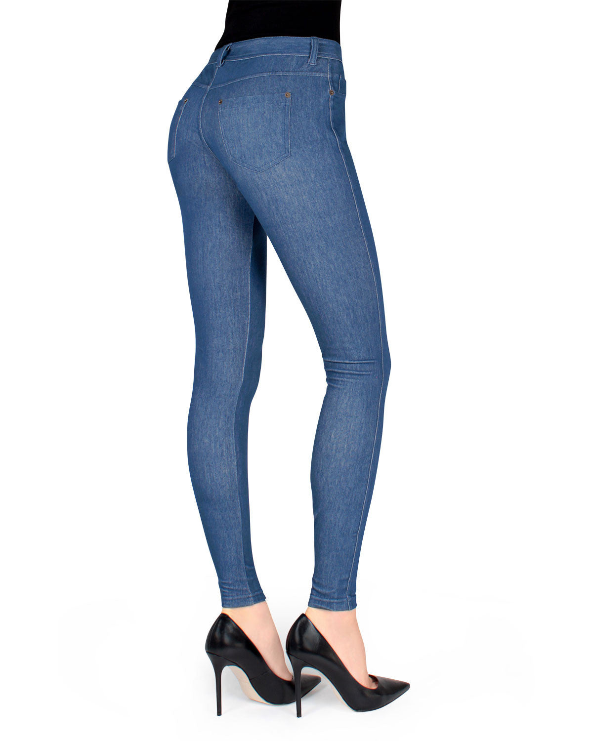 Unbottled Cotton Blend Denim Jean Leggings : Color: Medium Wash