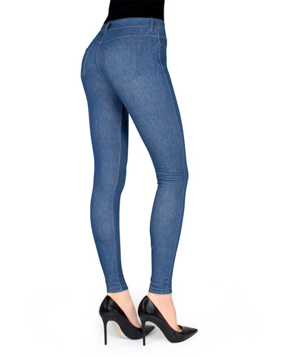 Unbottled Cotton Blend Denim Jean Leggings : Color: Medium Wash