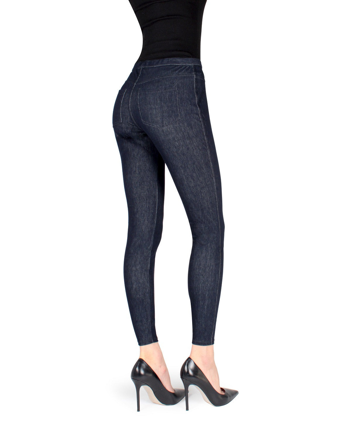 High-Waisted Skinny Jean Leggings : Color: Blue