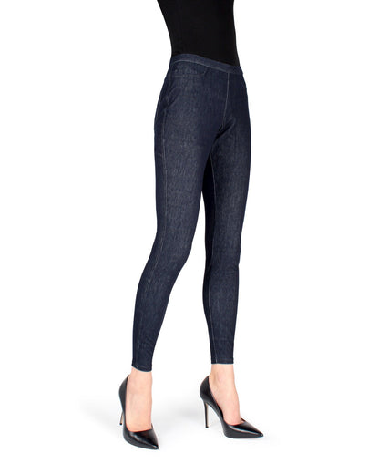 High-Waisted Skinny Jean Leggings : Color: Blue