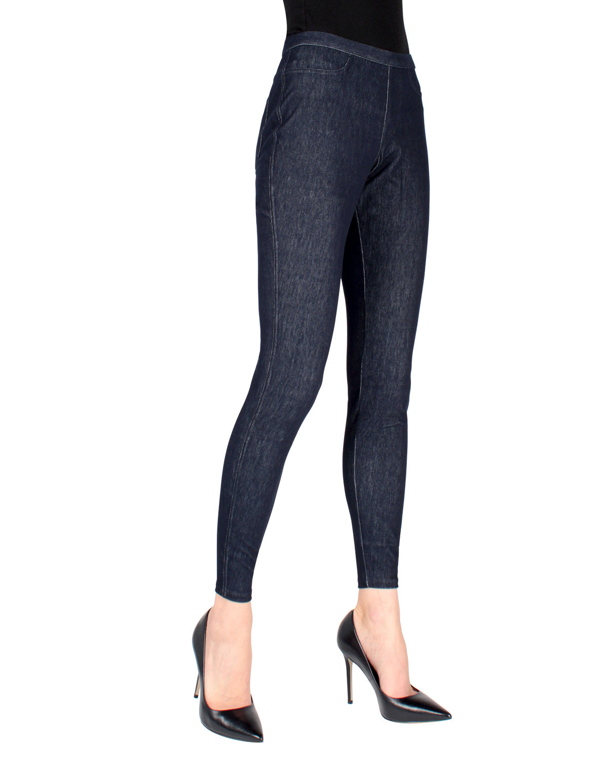 High-Waisted Skinny Jean Leggings : Color: Blue