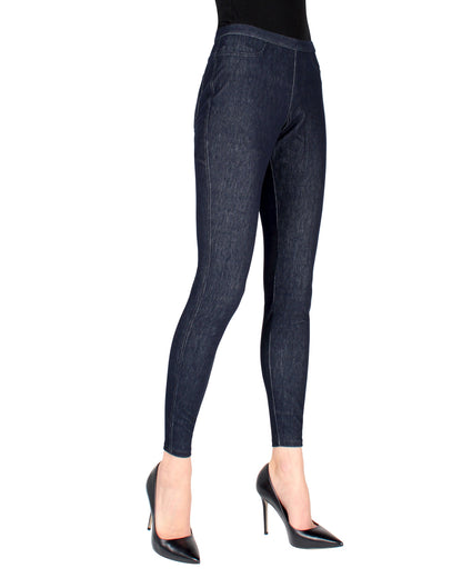 High-Waisted Skinny Jean Leggings : Color: Blue