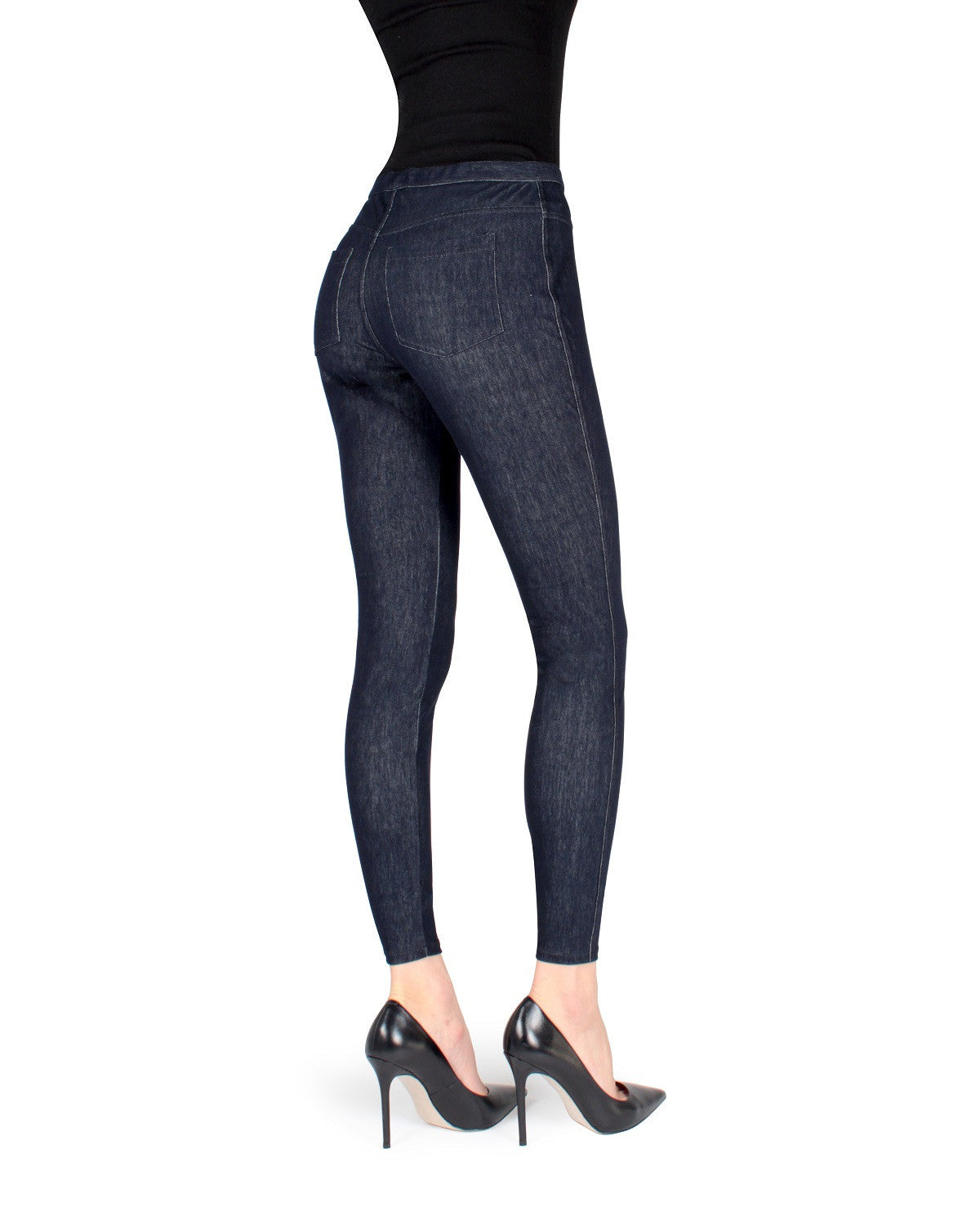 m. rena High Waisted Denim Leggings (One Size Fits Most) in Indigo