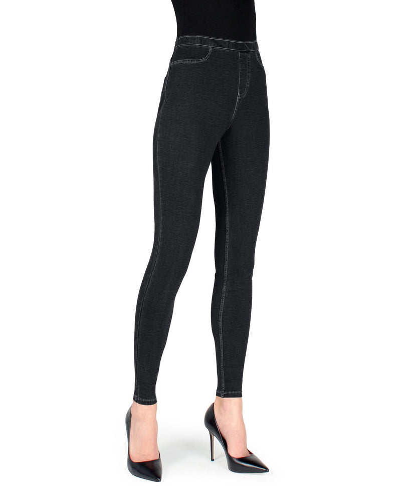 MeMoi Womens Weekend Denim Capri Legging Pocket Pants, Black, Small /  Medium at  Women's Clothing store