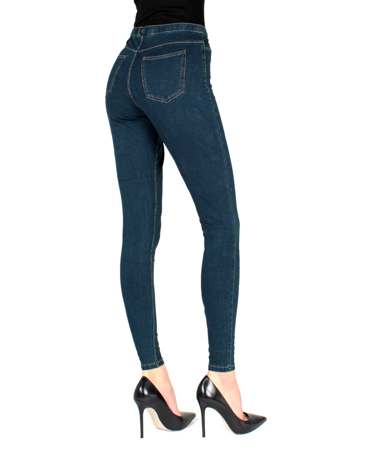 Women's Alta Denim Jean High Waist Leggings : Color: Black