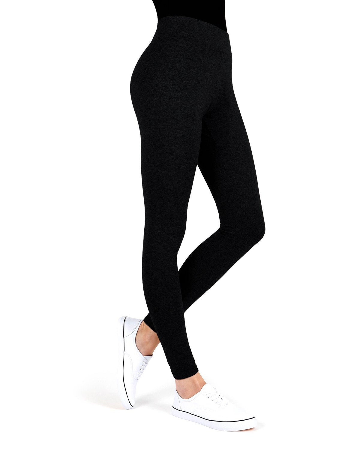 Women's Cotton Blend Basic Yoga Pants : Color: Black