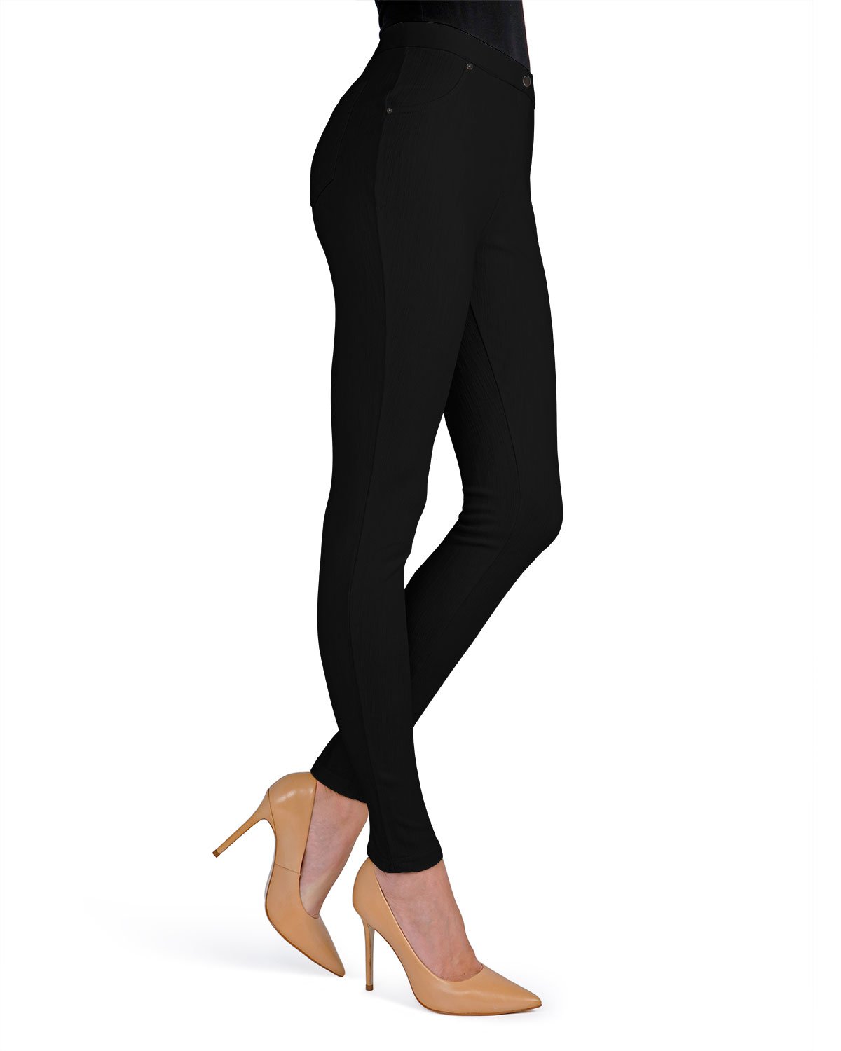 Lisse Chino Cotton Blend Leggings : Color: Black