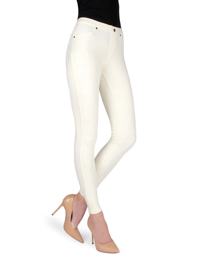 Lisse Chino Cotton Blend Leggings : Color: Ivory