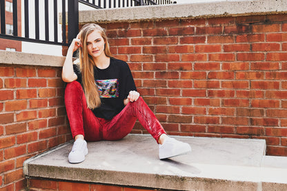 Wide-Rib Stretch Corduroy Leggings : Color: Fired Brick