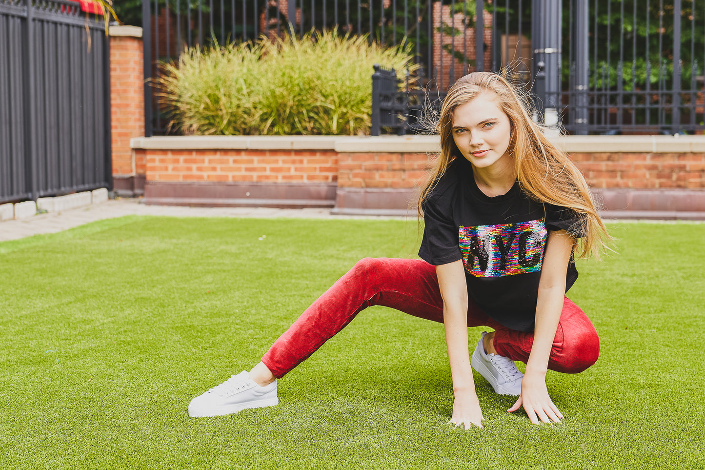 Wide-Rib Stretch Corduroy Leggings : Color: Fired Brick