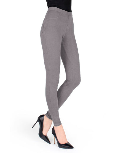 Pants-Style Cotton Blend Leggings : Color: Ash
