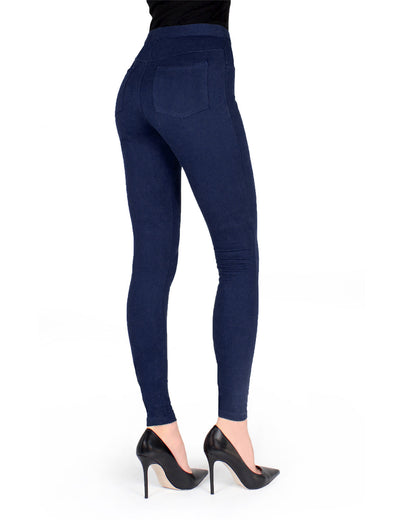 Pants-Style Cotton Blend Leggings : Color: Navy