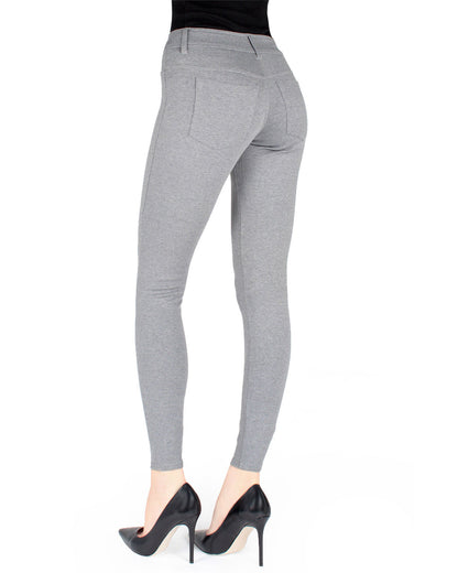 Women's Faux Denim Ponte Leggings : Color: Medium Gray Heather