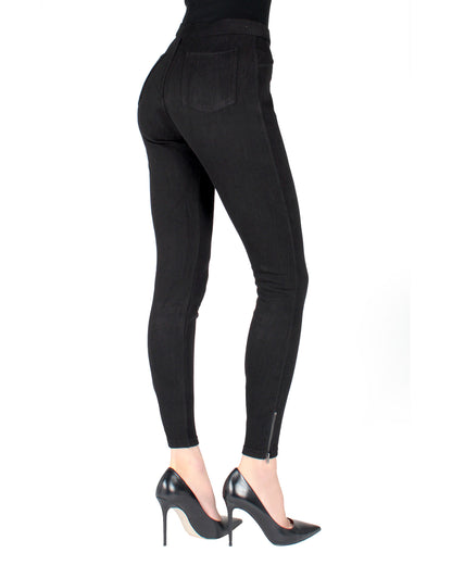 Women's Zipper Ankle Jean Leggings : Color: Black
