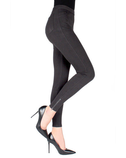 Women's Zipper Ankle Jean Leggings : Color: Eiffel Tower