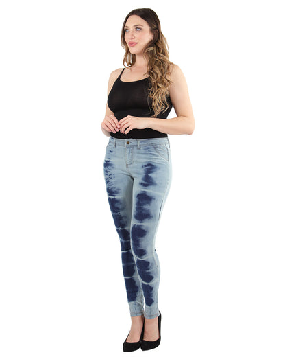 Vintage 80's Style Acid Wash Jean Leggings : Color: Blue Denim