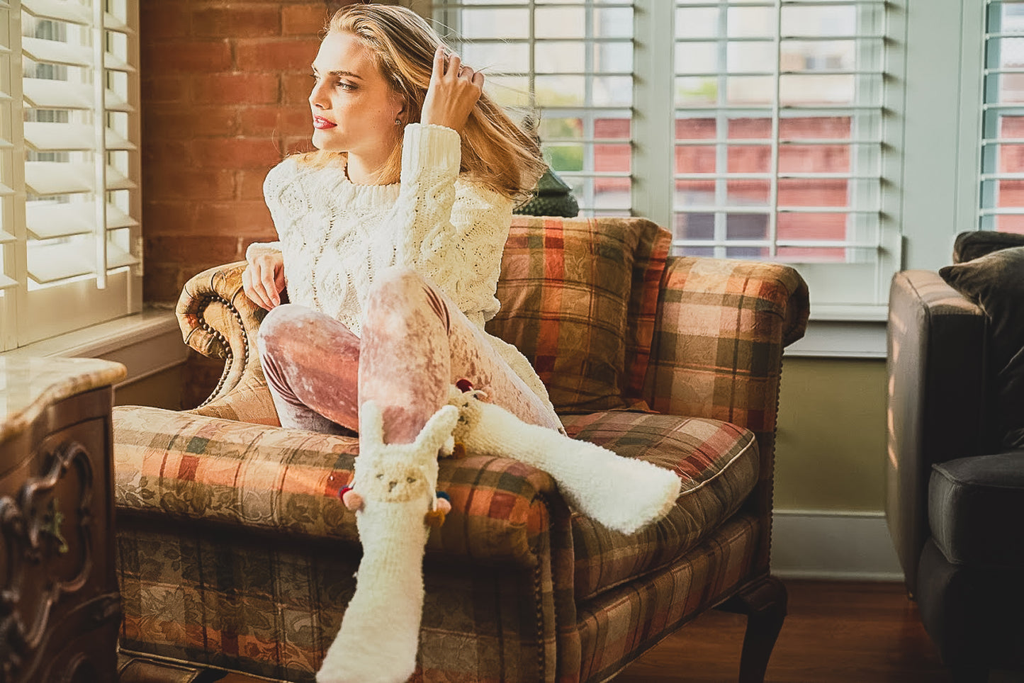 Crushed Velvet Stretch Leggings : Color: Blush Pink