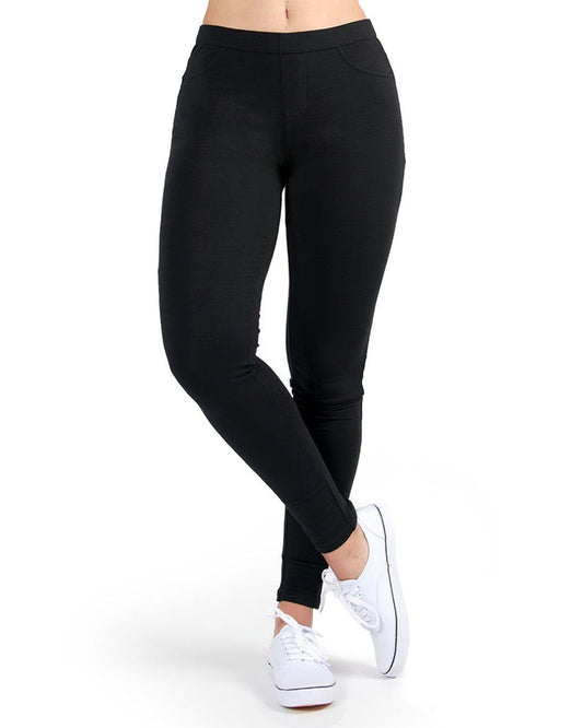 French Terry Cotton Blend Yoga Pants : Color: Black