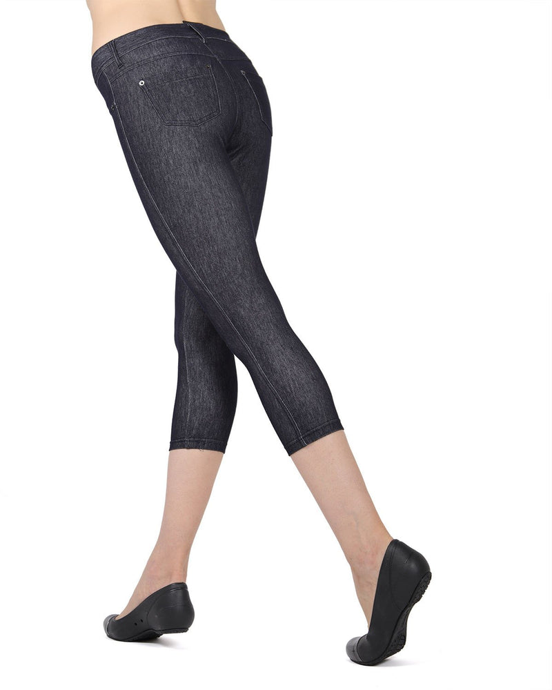  WAYRUNZ Women's Jean Look Jeggings Tights Slimming Many Colors  Spandex Leggings Pants Capri(035-BLACK 2) : Clothing, Shoes & Jewelry