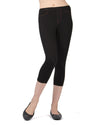 Priga Denim Cotton Capri Jean Leggings : Color: Black