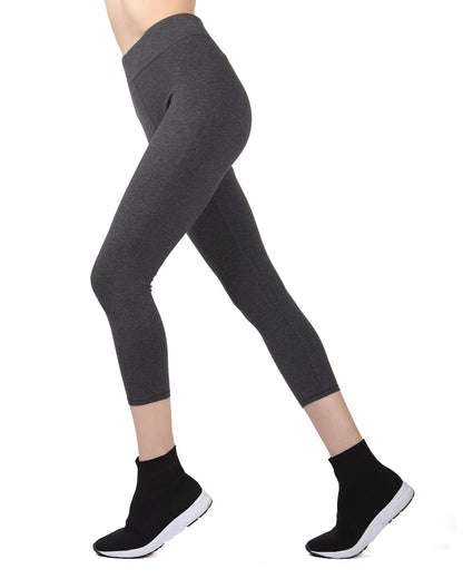 Women's Comfort Cotton Capri Lightweight Leggings : Color: Gray Heather