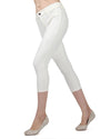 Light Ponte Cotton Blend Capri Leggings : Color: Ivory